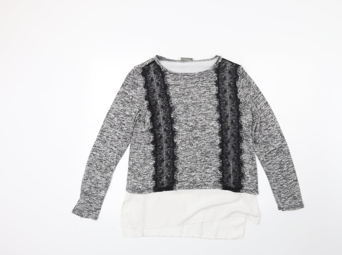 Oasis Womens Grey  Knit Pullover Jumper Size S
