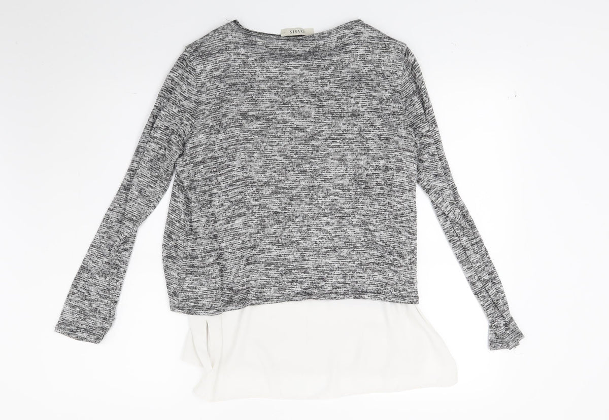 Oasis Womens Grey  Knit Pullover Jumper Size S