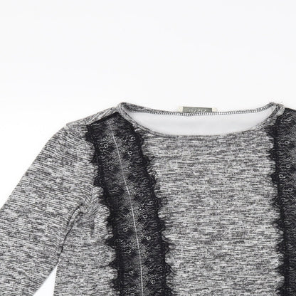 Oasis Womens Grey  Knit Pullover Jumper Size S
