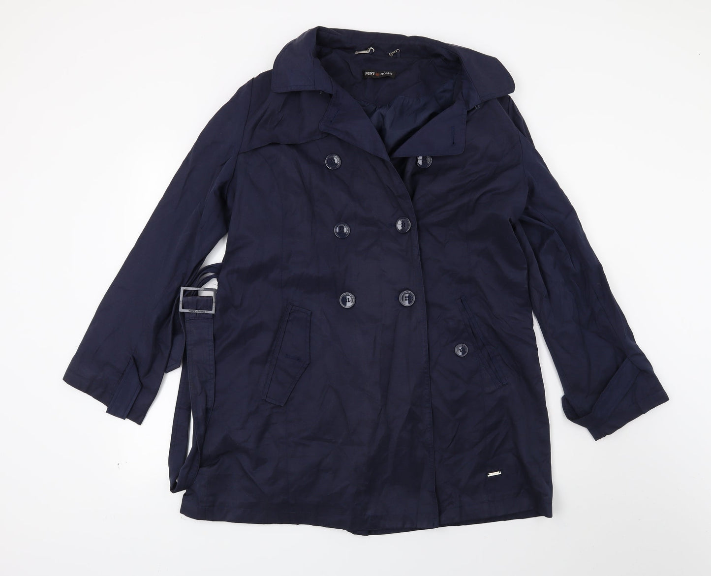 Punt Roma Womens Blue   Overcoat Coat Size 14