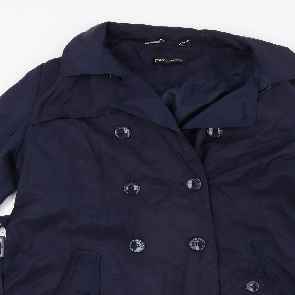 Punt Roma Womens Blue   Overcoat Coat Size 14