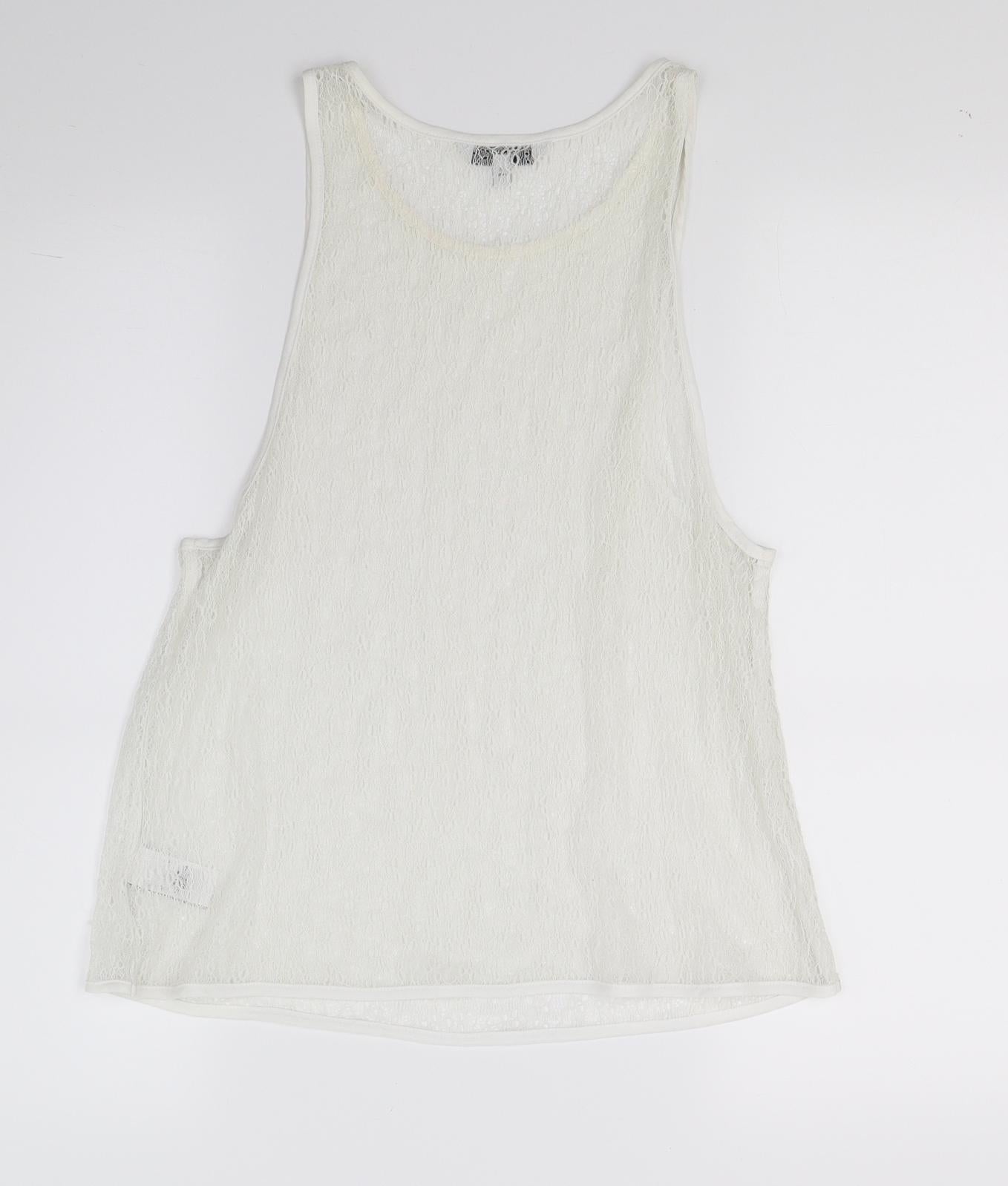 Womens UK Size 10 NEXT White Basic Tank