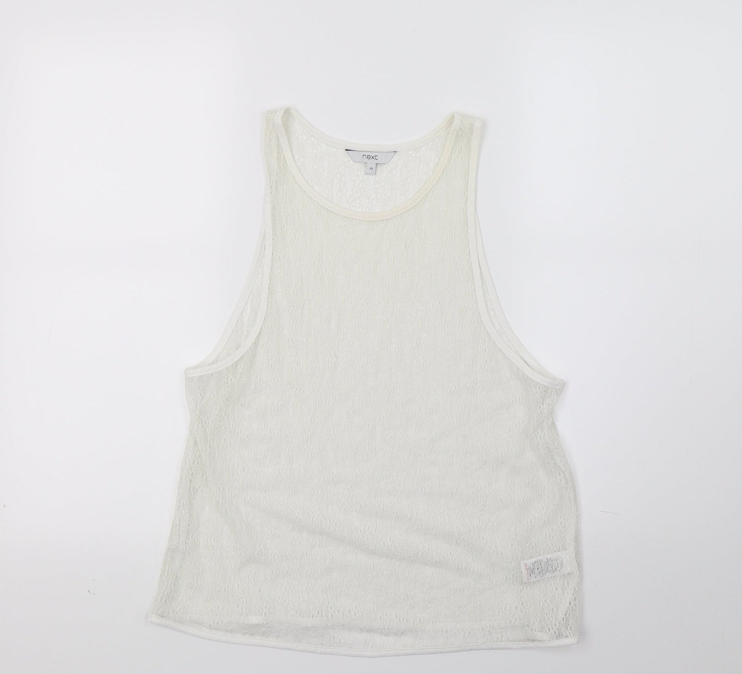 Womens UK Size 10 NEXT White Basic Tank