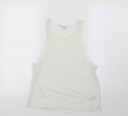 Womens UK Size 10 NEXT White Basic Tank