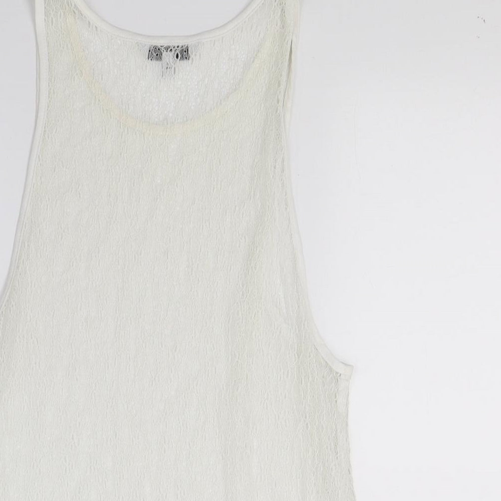 Womens UK Size 10 NEXT White Basic Tank