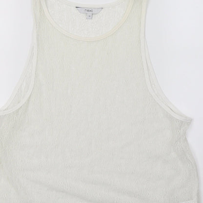 Womens UK Size 10 NEXT White Basic Tank