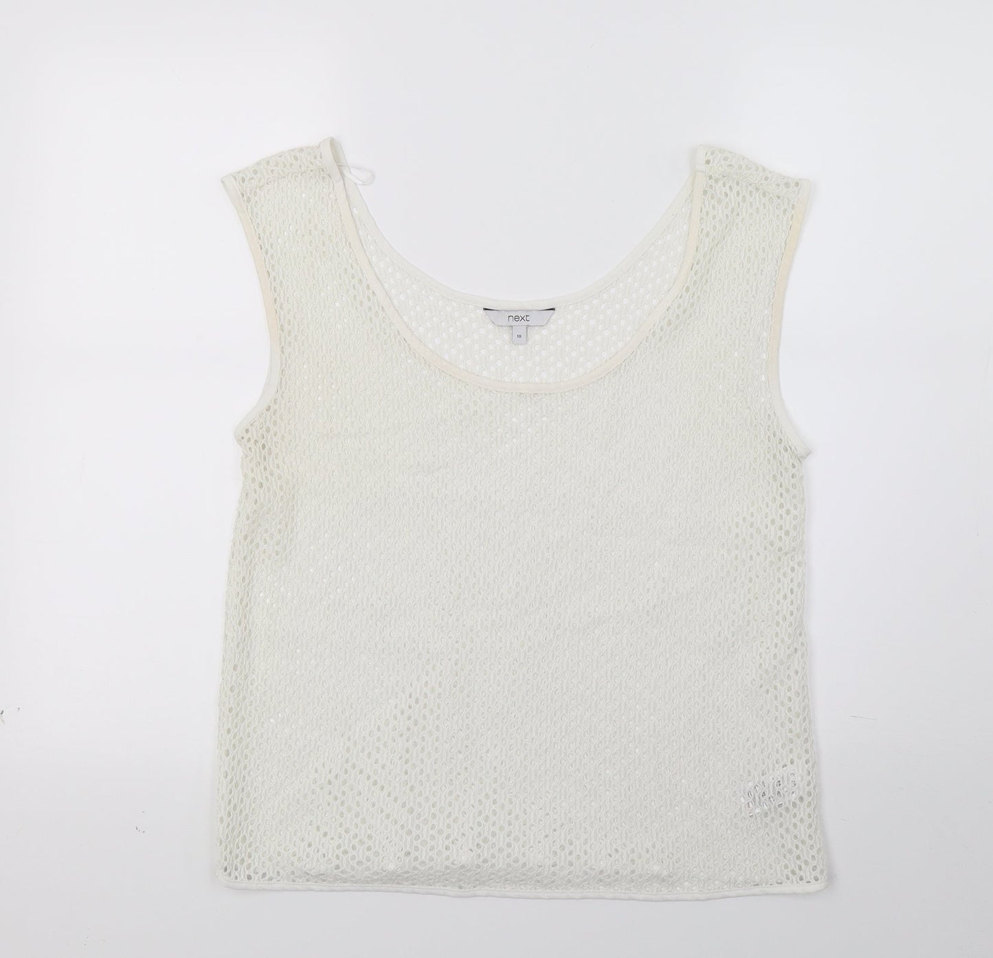 Womens UK Size 10 NEXT White Basic Tank