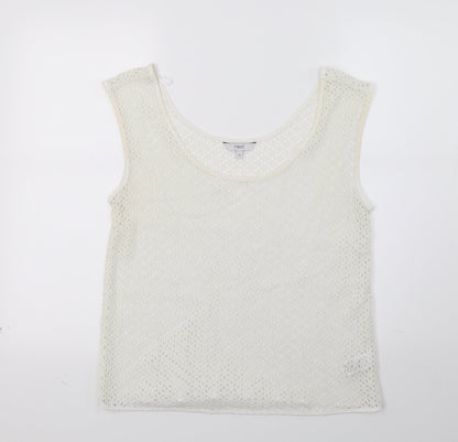 Womens UK Size 10 NEXT White Basic Tank