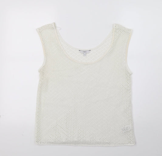 Womens UK Size 10 NEXT White Basic Tank