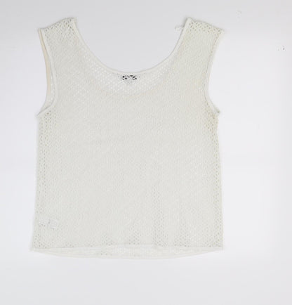 Womens UK Size 10 NEXT White Basic Tank