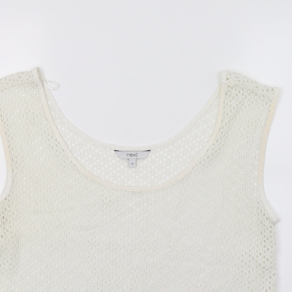Womens UK Size 10 NEXT White Basic Tank