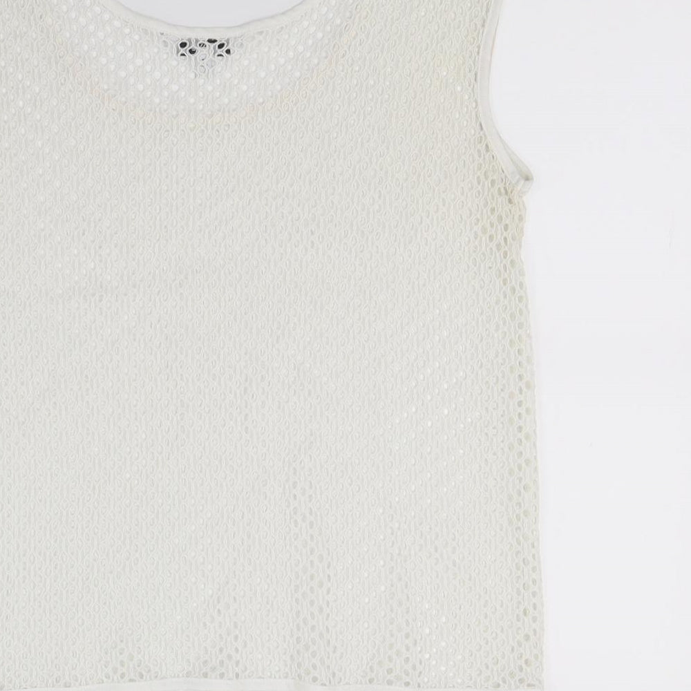 Womens UK Size 10 NEXT White Basic Tank