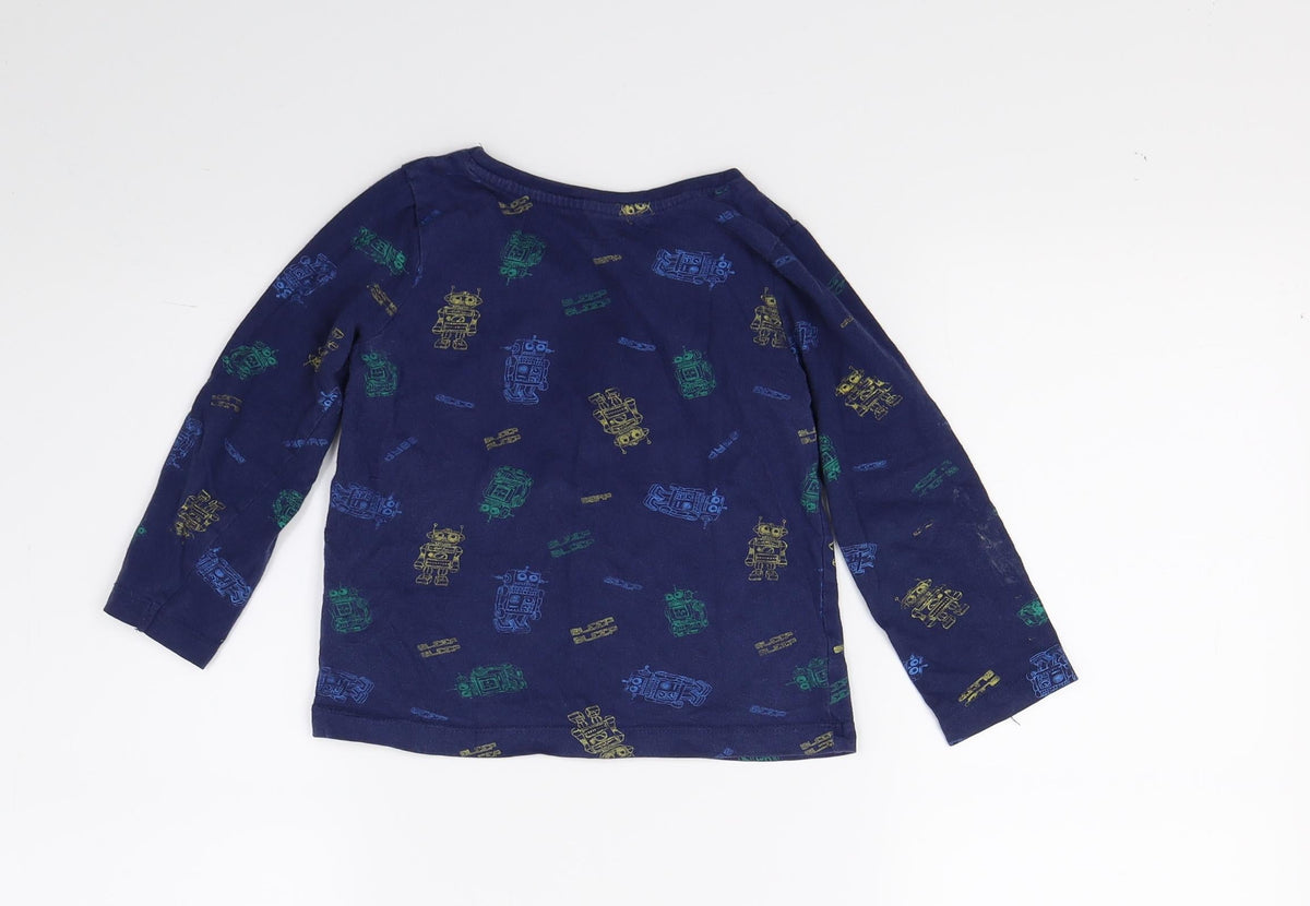 Primark Boys Blue   Pullover Sweatshirt Size 3-4 Years  - Robot Print