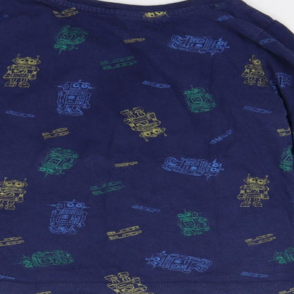Primark Boys Blue   Pullover Sweatshirt Size 3-4 Years  - Robot Print