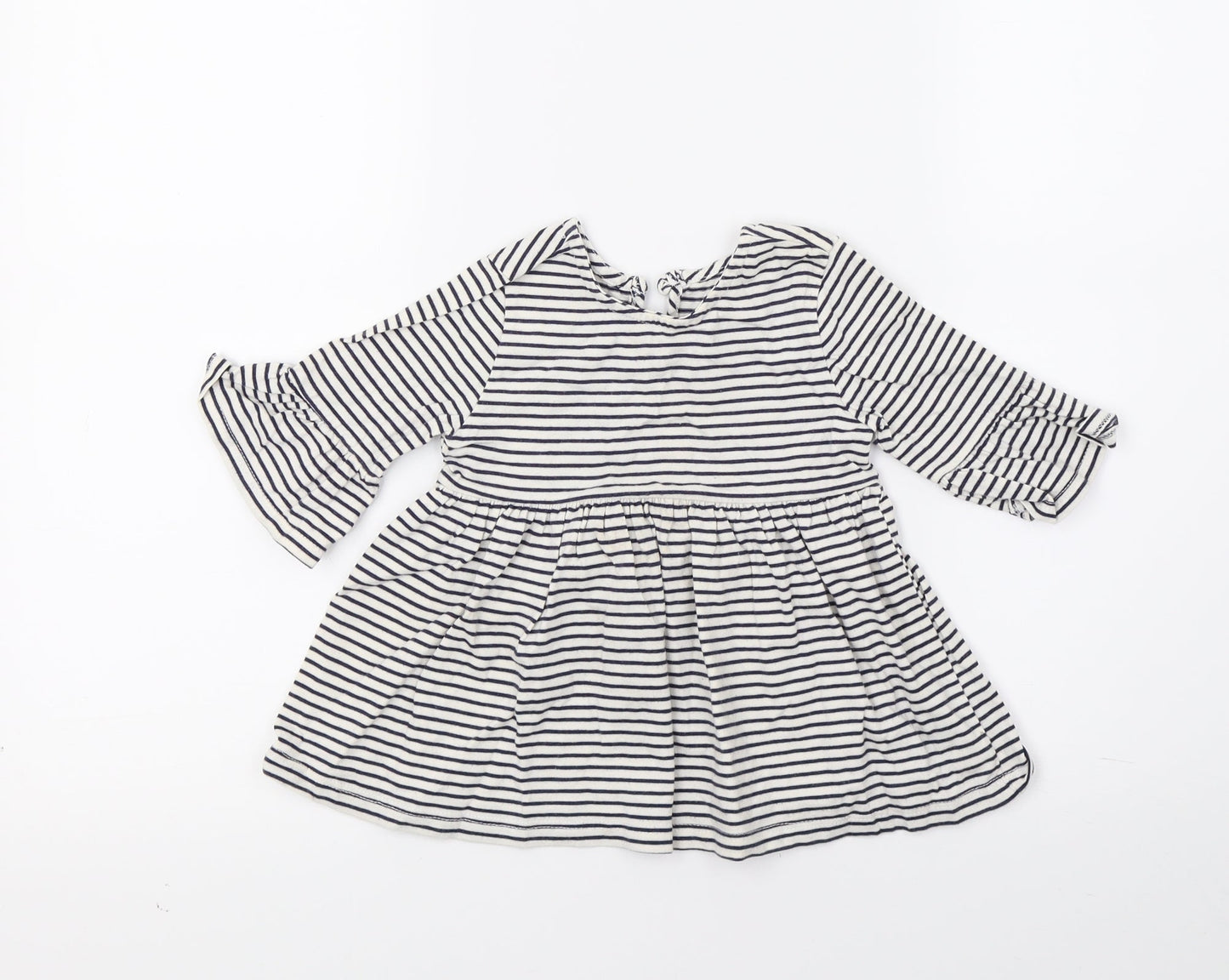 George Girls White Striped  Fit & Flare  Size 12-18 Months
