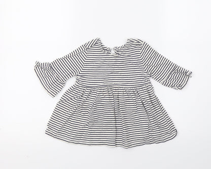 George Girls White Striped  Fit & Flare  Size 12-18 Months
