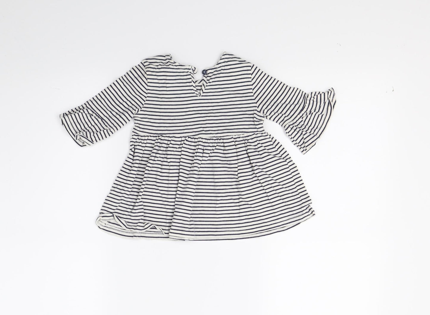 George Girls White Striped  Fit & Flare  Size 12-18 Months