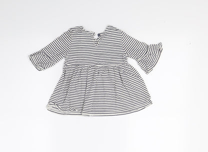 George Girls White Striped  Fit & Flare  Size 12-18 Months