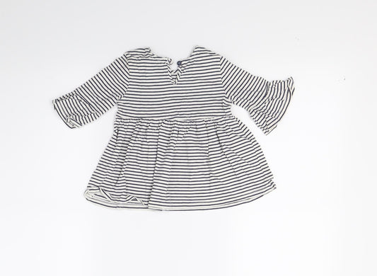 George Girls White Striped  Fit & Flare  Size 12-18 Months