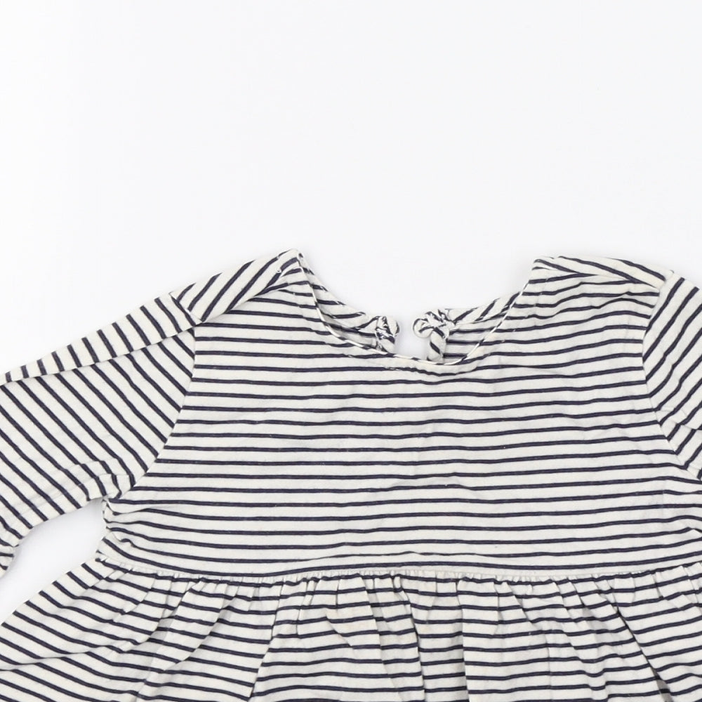 George Girls White Striped  Fit & Flare  Size 12-18 Months