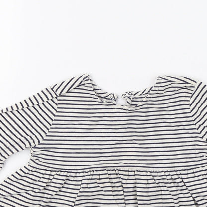 George Girls White Striped  Fit & Flare  Size 12-18 Months