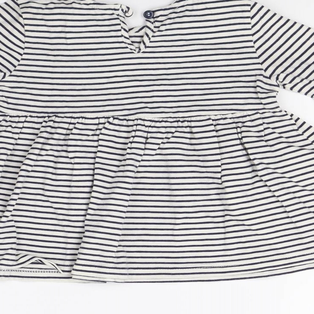 George Girls White Striped  Fit & Flare  Size 12-18 Months