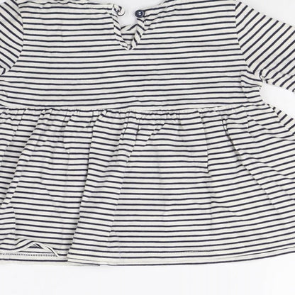 George Girls White Striped  Fit & Flare  Size 12-18 Months