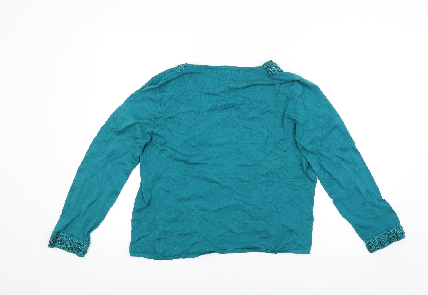 Klass Womens Green   Cardigan Jumper Size M  - studded on collar