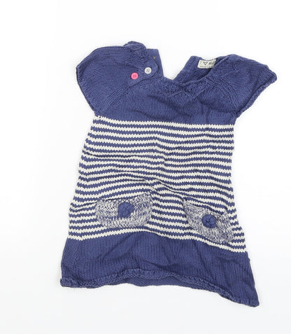Next Boys Blue Striped  Pullover Jumper Size 2-3 Years