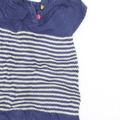Next Boys Blue Striped  Pullover Jumper Size 2-3 Years