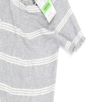 voyelles Womens Grey Striped  Jumper Dress  Size S