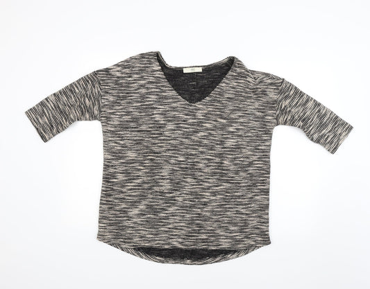 Marks & Spencer Womens Gold Striped  Pullover Jumper Size 14