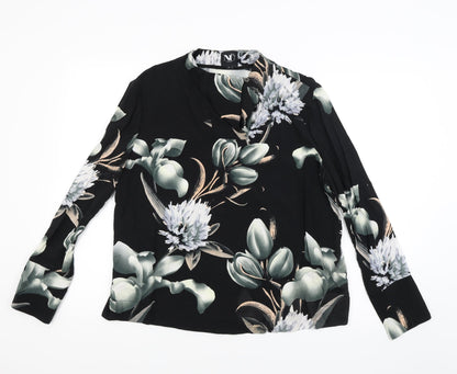 NU Womens Gold Floral  Basic Blouse Size L