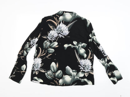 NU Womens Gold Floral  Basic Blouse Size L