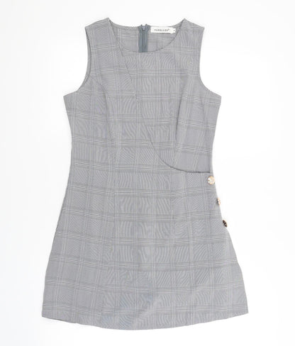 voyelles Womens Grey Check  A-Line  Size S