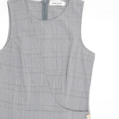 voyelles Womens Grey Check  A-Line  Size S