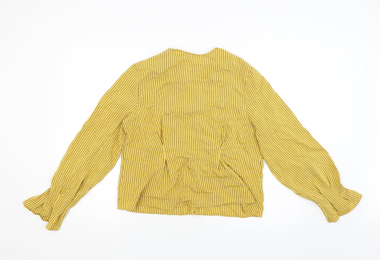 Topshop Womens Gold Striped  Basic Blouse Size 10