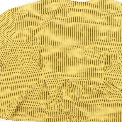 Topshop Womens Gold Striped  Basic Blouse Size 10