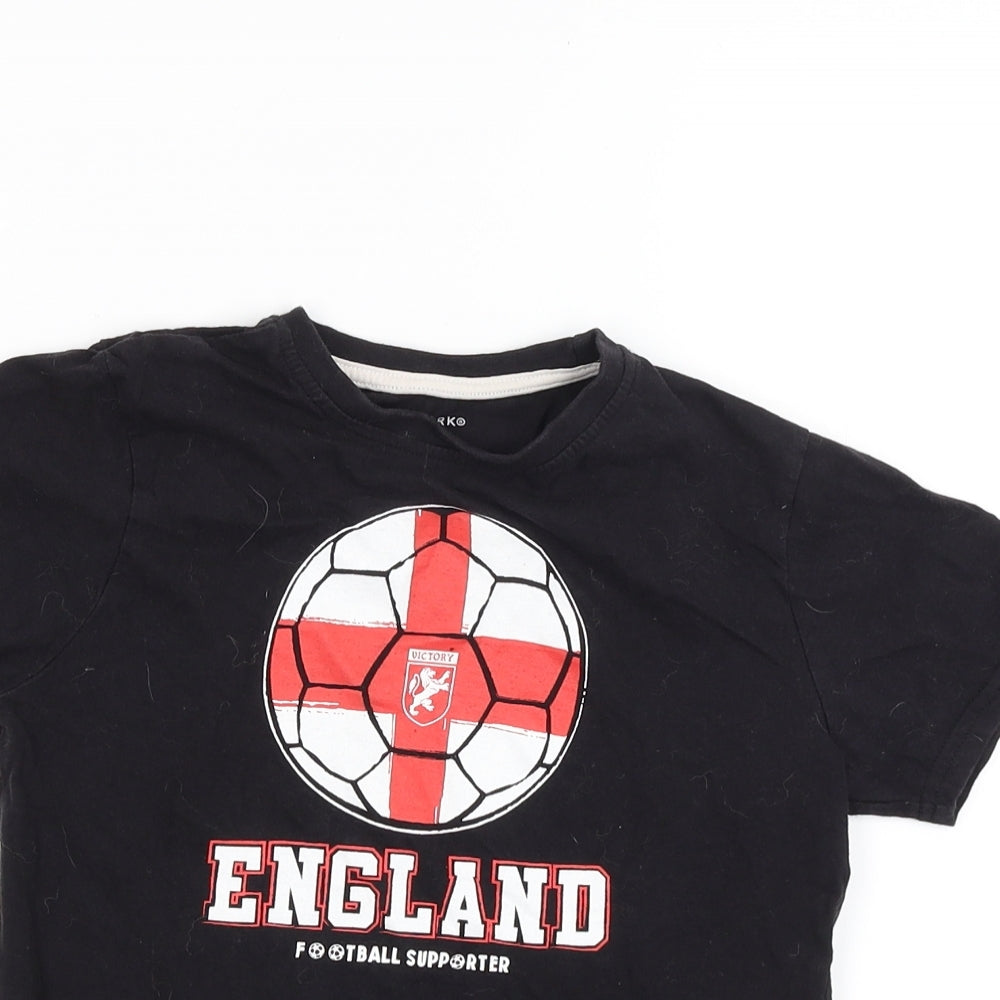 Primark Boys Black   Basic T-Shirt Size 6-7 Years