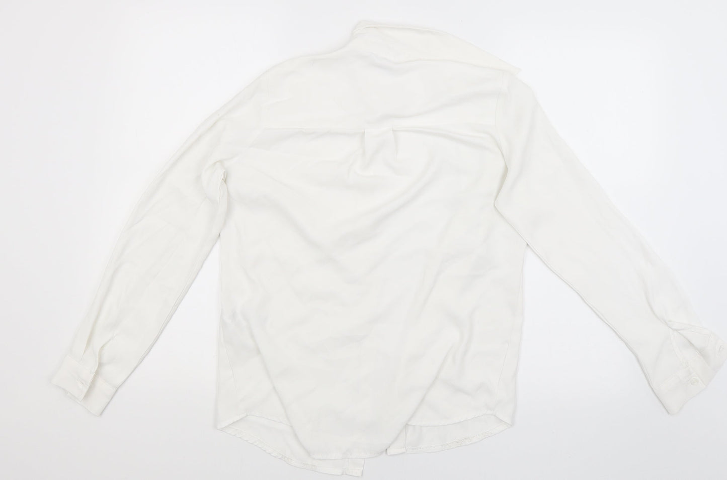 Womens UK Size 8 New Look White Basic Button-Up