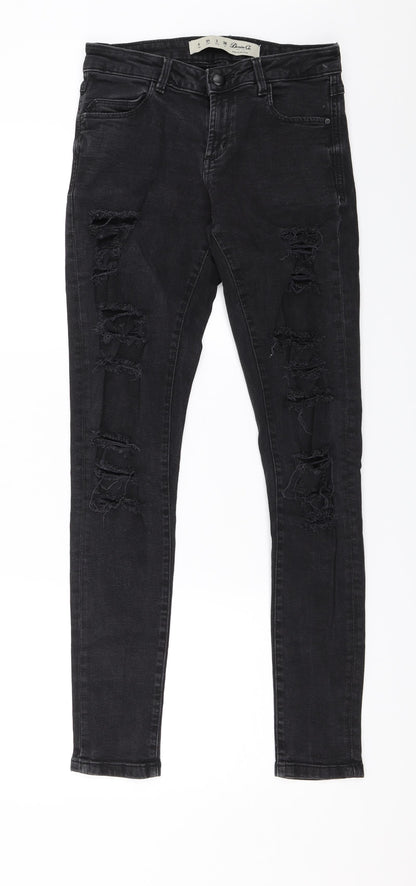 Denim & Co. Womens Black  Denim Skinny Jeans Size 6 L29 in