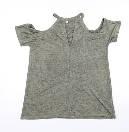 Womens UK Size 8 River Island Green Basic Blouse