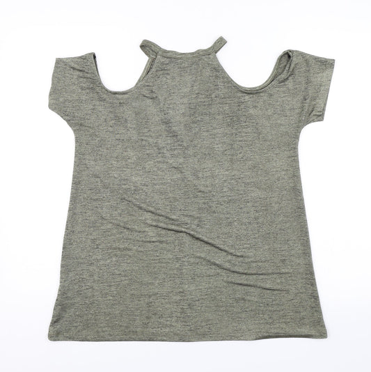 Womens UK Size 8 River Island Green Basic Blouse