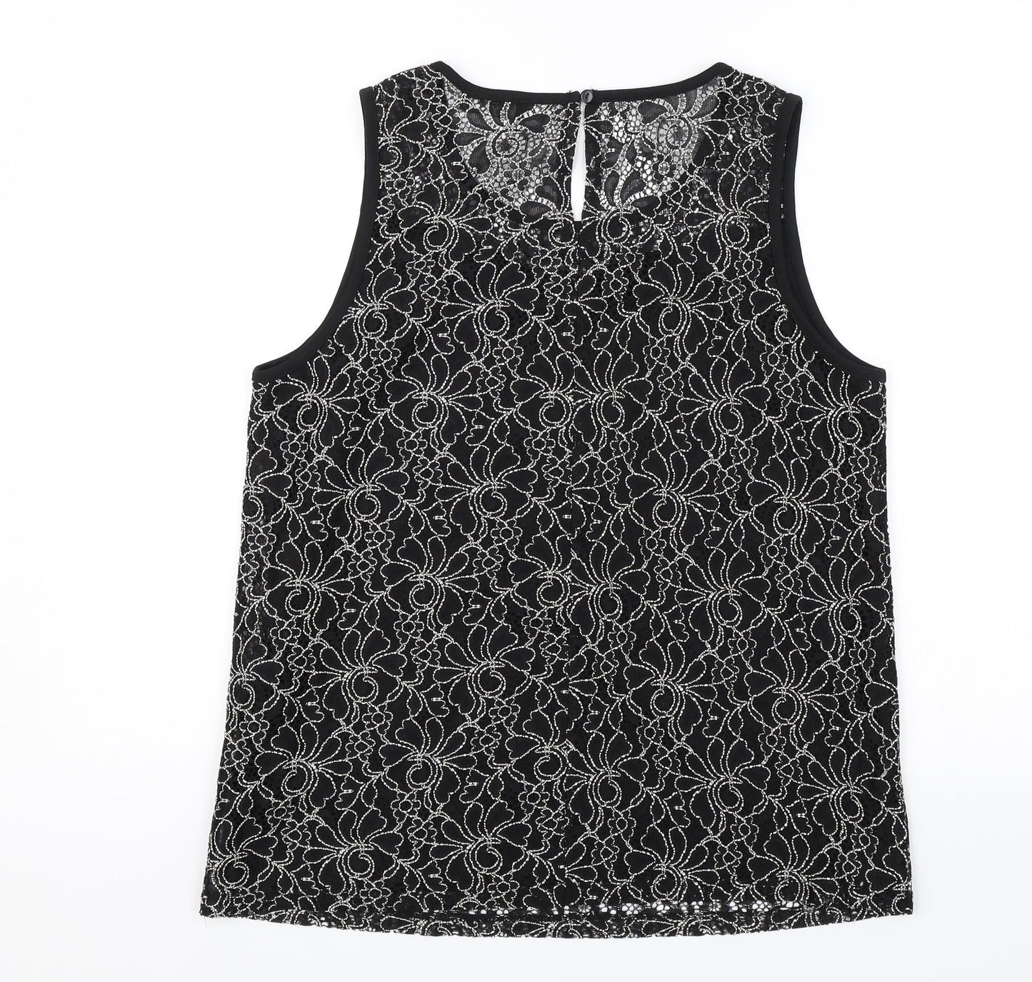 Papaya Womens Black Floral  Basic Blouse Size 12