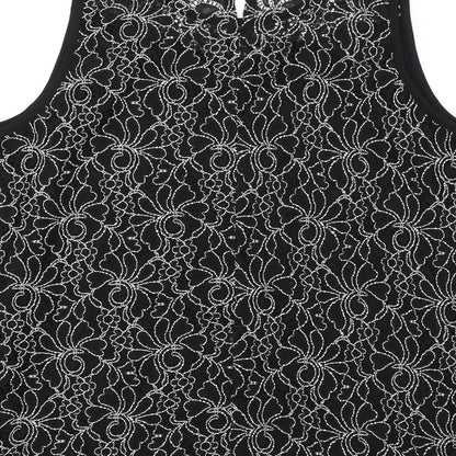 Papaya Womens Black Floral  Basic Blouse Size 12