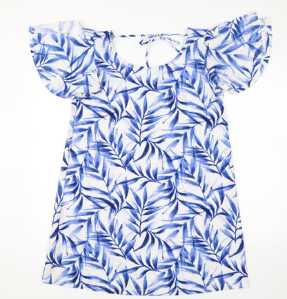 Mango Womens Blue Floral  Shift  Size S