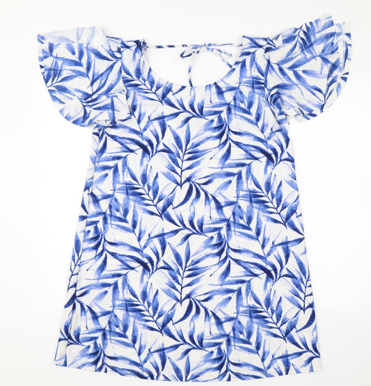 Mango Womens Blue Floral  Shift  Size S