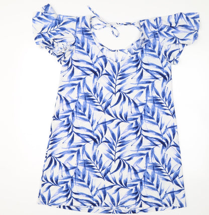 Mango Womens Blue Floral  Shift  Size S
