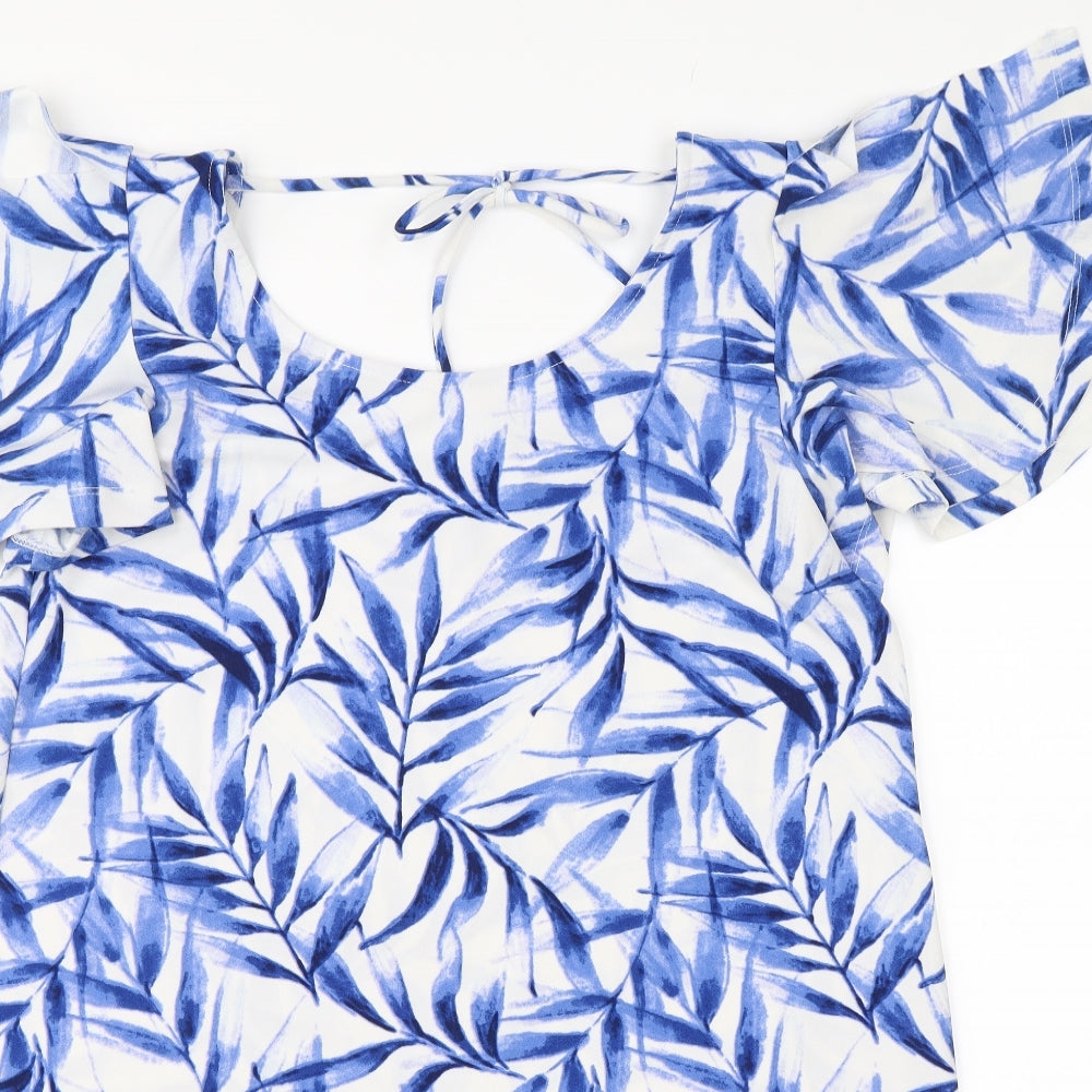 Mango Womens Blue Floral  Shift  Size S
