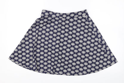 H&M Womens Blue Floral  Swing Skirt Size S